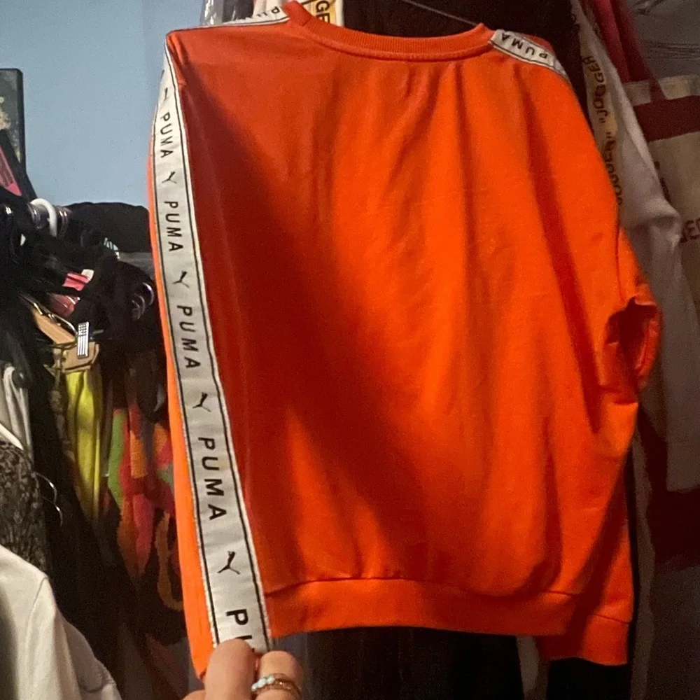 PUMA x ASOS Exclusive Jumper Sweatshirt Crewneck Orange with tape sleeve XXL - Picture 10 of 10